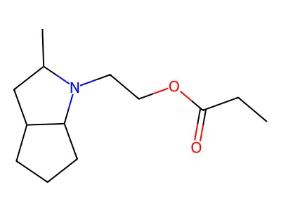 2-(2-Methyl-1,2,3,3a,4,5,6,6a-octahydaocyclopenta(b)pyrrol-1-yl)ethyl propionate structure