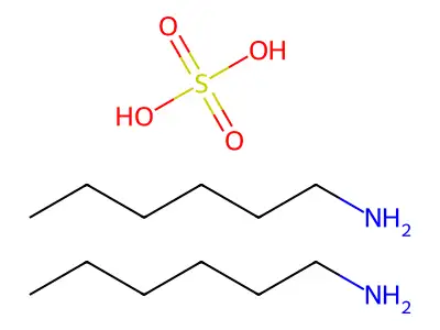 sulfuric acid, di(hexylamine) salt structure