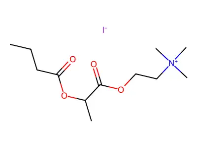 Ethanaminium, 2-(2-(1-oxobutoxy)-1-oxopropoxy)-N,N,N-trimethyl-, iodide structure