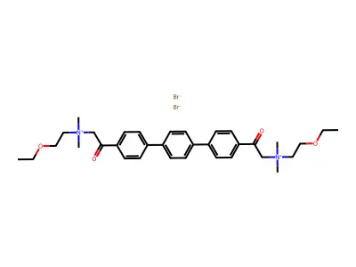 Ammonium, (p-terphenyl-4,4''-ylene)bis(2-oxoethylene)bis((2-(ethoxy)ethyl)dimethyl-, dibromide structure