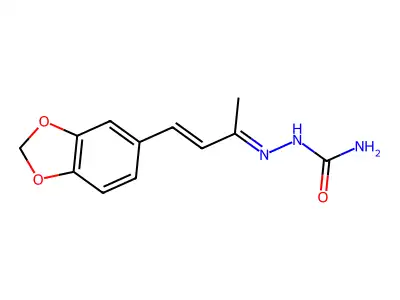 [4-(1,3-Benzodioxol-5-yl)but-3-en-2-ylideneamino]urea structure