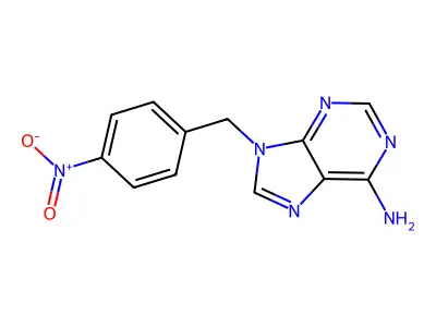N-((4-硝基苯基)甲基)-1H-嘌呤-6-胺 structure