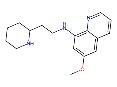 6-methoxy-N-(2-(2-piperidinyl)ethyl)-8-quinolinamine structure