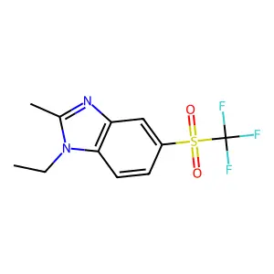 1-Ethyl-2-methyl-5-(trifluoromethanesulfonyl)-1H-benzimidazole structure