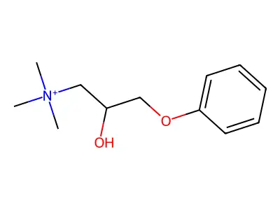 2-hydroxy-N,N,N-trimethyl-3-phenoxypropan-1-aminium structure