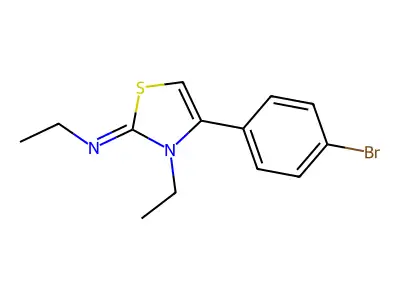 Ethanamine, N-[4-(4-bromophenyl)-3-ethyl-2(3H)-thiazolylidene]- structure