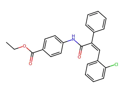Ethyl 4-{[3-(2-chlorophenyl)-2-phenylprop-2-enoyl]amino}benzoate structure
