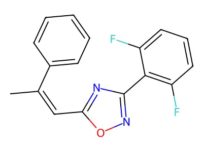 3-(2,6-Difluorophenyl)-5-(2-phenyl-1-propen-1-yl)-1,2,4-oxadiazole structure