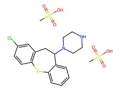 C18H19ClN2S.2CH4O3S.1/2H2O structure