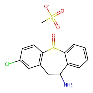 Dibenzo(b,f)thiepin-10-amine, 10,11-dihydro-2-chloro-, 5-oxide, methanesulfonate structure