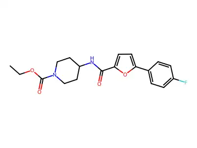 Ethyl 4-[[5-(4-fluorophenyl)furan-2-carbonyl]amino]piperidine-1-carboxylate structure