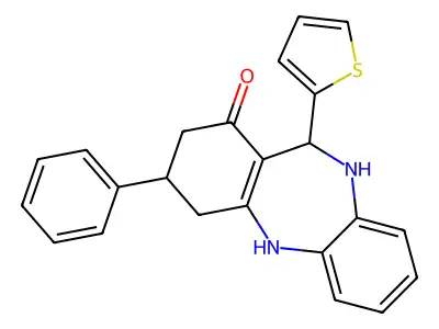 9-Phenyl-6-thiophen-2-yl-5,6,8,9,10,11-hexahydrobenzo[b][1,4]benzodiazepin-7-one structure