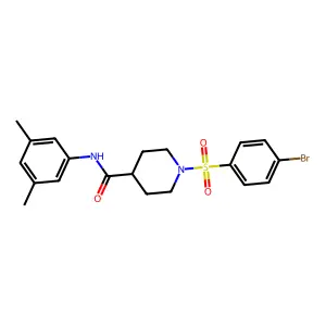 1-(4-bromophenyl)sulfonyl-N-(3,5-dimethylphenyl)piperidine-4-carboxamide structure