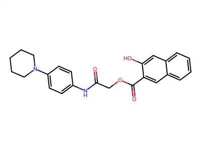 2-Oxo-2-[[4-(1-piperidinyl)phenyl]amino]ethyl 3-hydroxy-2-naphthalenecarboxylate structure