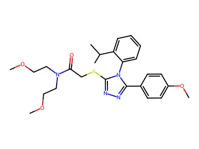 N,N-Bis(2-methoxyethyl)-2-[[5-(4-methoxyphenyl)-4-[2-(1-methylethyl)phenyl]-4H-1,2,4-triazol-3-yl]thio]acetamide structure
