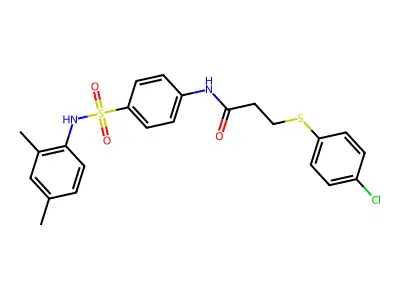 3-[(4-chlorophenyl)sulfanyl]-N-{4-[(2,4-dimethylphenyl)sulfamoyl]phenyl}propanamide structure