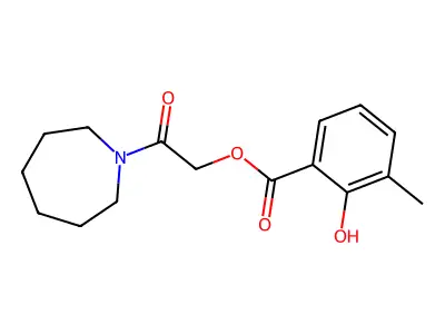 [2-(Azepan-1-yl)-2-oxoethyl] 2-hydroxy-3-methylbenzoate structure