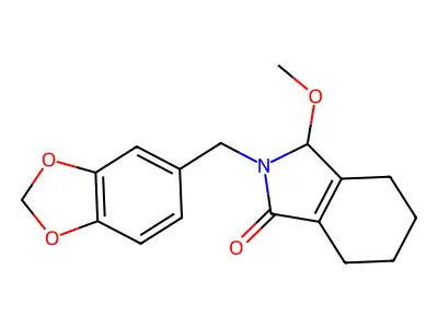 2-(1,3-benzodioxol-5-ylmethyl)-3-methoxy-2,3,4,5,6,7-hexahydro-1H-isoindol-1-one structure