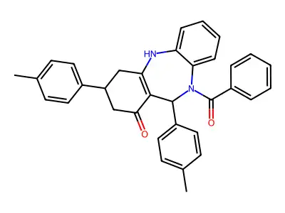 [1-hydroxy-3,11-bis(4-methylphenyl)-2,3,4,11-tetrahydro-10H-dibenzo[b,e][1,4]diazepin-10-yl](phenyl)methanone structure