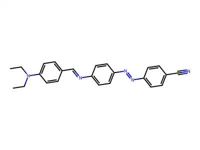 4-{(E)-[4-({(E)-[4-(diethylamino)phenyl]methylidene}amino)phenyl]diazenyl}benzonitrile structure