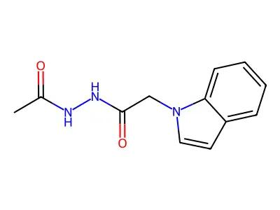 N'-acetyl-2-indol-1-ylacetohydrazide structure