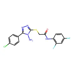 2-{[4-amino-5-(4-chlorophenyl)-4H-1,2,4-triazol-3-yl]sulfanyl}-N-(2,4-difluorophenyl)acetamide structure