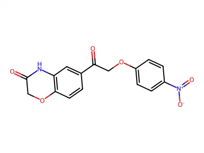 6-[2-(4-nitrophenoxy)acetyl]-4H-1,4-benzoxazin-3-one structure