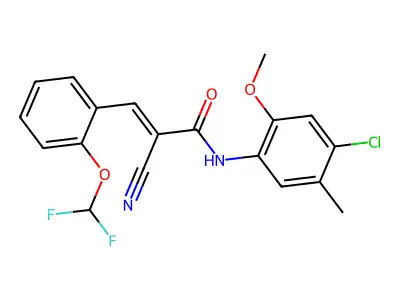 N-(4-chloro-2-methoxy-5-methylphenyl)-2-cyano-3-[2-(difluoromethoxy)phenyl]prop-2-enamide structure
