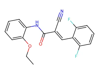 2-cyano-3-(2,6-difluorophenyl)-N-(2-ethoxyphenyl)prop-2-enamide structure