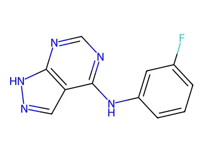N-(3-fluorophenyl)-1H-pyrazolo[3,4-d]pyrimidin-4-amine structure