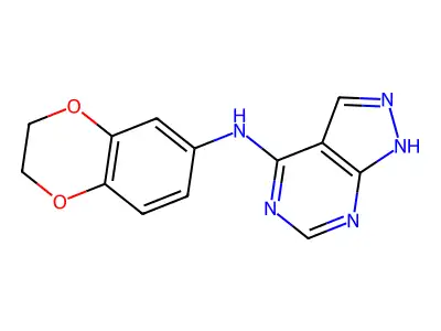N-(2,3-dihydro-1,4-benzodioxin-6-yl)-1H-pyrazolo[3,4-d]pyrimidin-4-amine structure