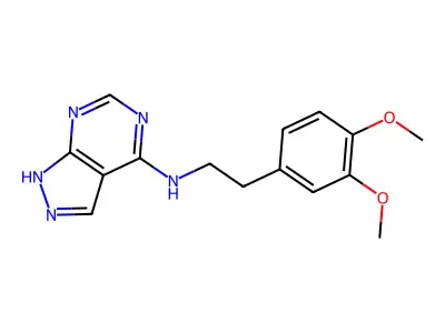N-[2-(3,4-dimethoxyphenyl)ethyl]-1H-pyrazolo[3,4-d]pyrimidin-4-amine structure
