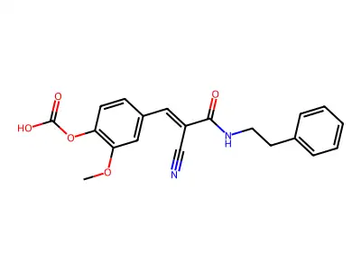 [4-[(E)-2-cyano-3-oxo-3-(phenethylamino)prop-1-enyl]-2-methoxyphenyl] hydrogen carbonate structure