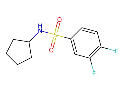 N-cyclopentyl-3,4-difluorobenzenesulfonamide structure