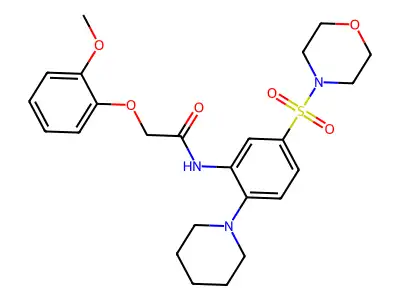 2-(2-methoxyphenoxy)-N-(5-morpholin-4-ylsulfonyl-2-piperidin-1-ylphenyl)acetamide structure