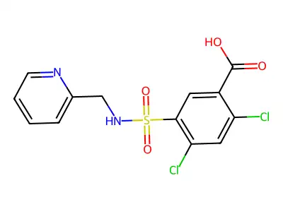 2,4-Dichloro-5-[(pyridin-2-ylmethyl)sulfamoyl]benzoic acid structure