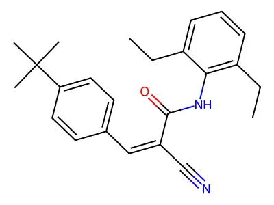 3-(4-tert-butylphenyl)-2-cyano-N-(2,6-diethylphenyl)prop-2-enamide structure
