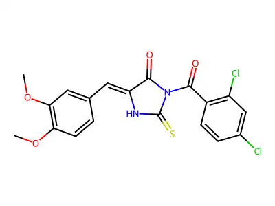 3-(2,4-dichlorobenzoyl)-5-[(3,4-dimethoxyphenyl)methylidene]-2-sulfanylideneimidazolidin-4-one structure