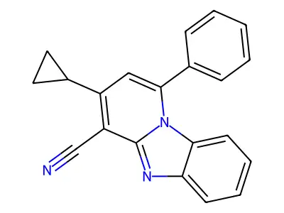 3-Cyclopropyl-1-phenylpyrido[1,2-a]benzimidazole-4-carbonitrile structure