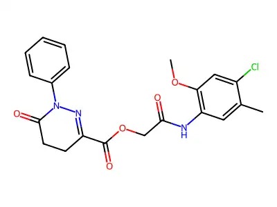 [2-(4-chloro-2-methoxy-5-methylanilino)-2-oxoethyl] 6-oxo-1-phenyl-4,5-dihydropyridazine-3-carboxylate structure