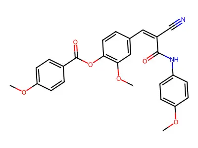 [4-[(Z)-2-Cyano-3-(4-methoxyanilino)-3-oxoprop-1-enyl]-2-methoxyphenyl] 4-methoxybenzoate structure
