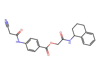 [2-oxo-2-(1,2,3,4-tetrahydronaphthalen-1-ylamino)ethyl] 4-[(2-cyanoacetyl)amino]benzoate structure