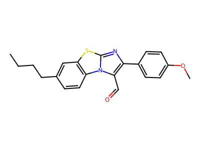 6-Butyl-2-(4-methoxyphenyl)imidazo[2,1-b][1,3]benzothiazole-1-carbaldehyde structure