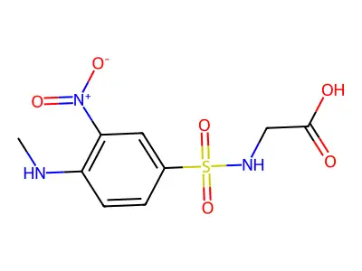 ({[4-(Methylamino)-3-nitrophenyl]sulfonyl}amino)acetic acid structure