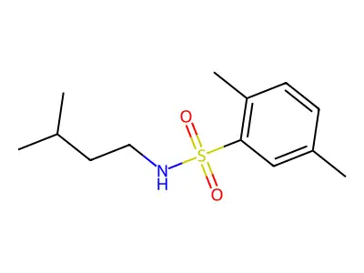 2,5-dimethyl-N-(3-methylbutyl)benzene-1-sulfonamide structure