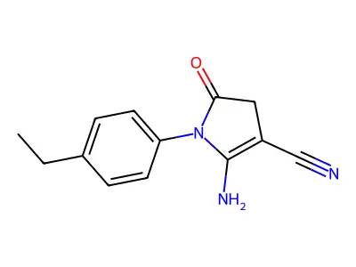 1H-Pyrrole-3-carbonitrile, 2-amino-1-(4-ethylphenyl)-4,5-dihydro-5-oxo- structure