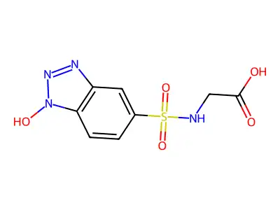 2-(1-hydroxy-1H-1,2,3-benzotriazole-5-sulfonamido)acetic acid structure