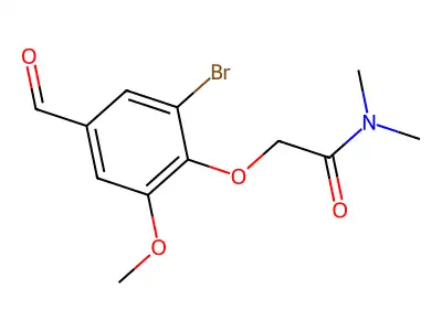 2-(2-bromo-4-formyl-6-methoxyphenoxy)-N,N-dimethylacetamide structure