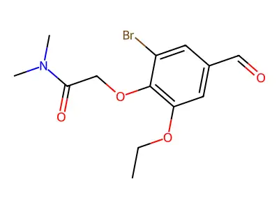 2-(2-bromo-6-ethoxy-4-formylphenoxy)-N,N-dimethylacetamide structure