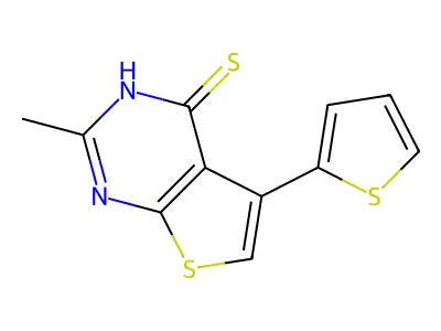 2-Methyl-5-(thiophen-2-yl)thieno[2,3-d]pyrimidine-4-thiol structure